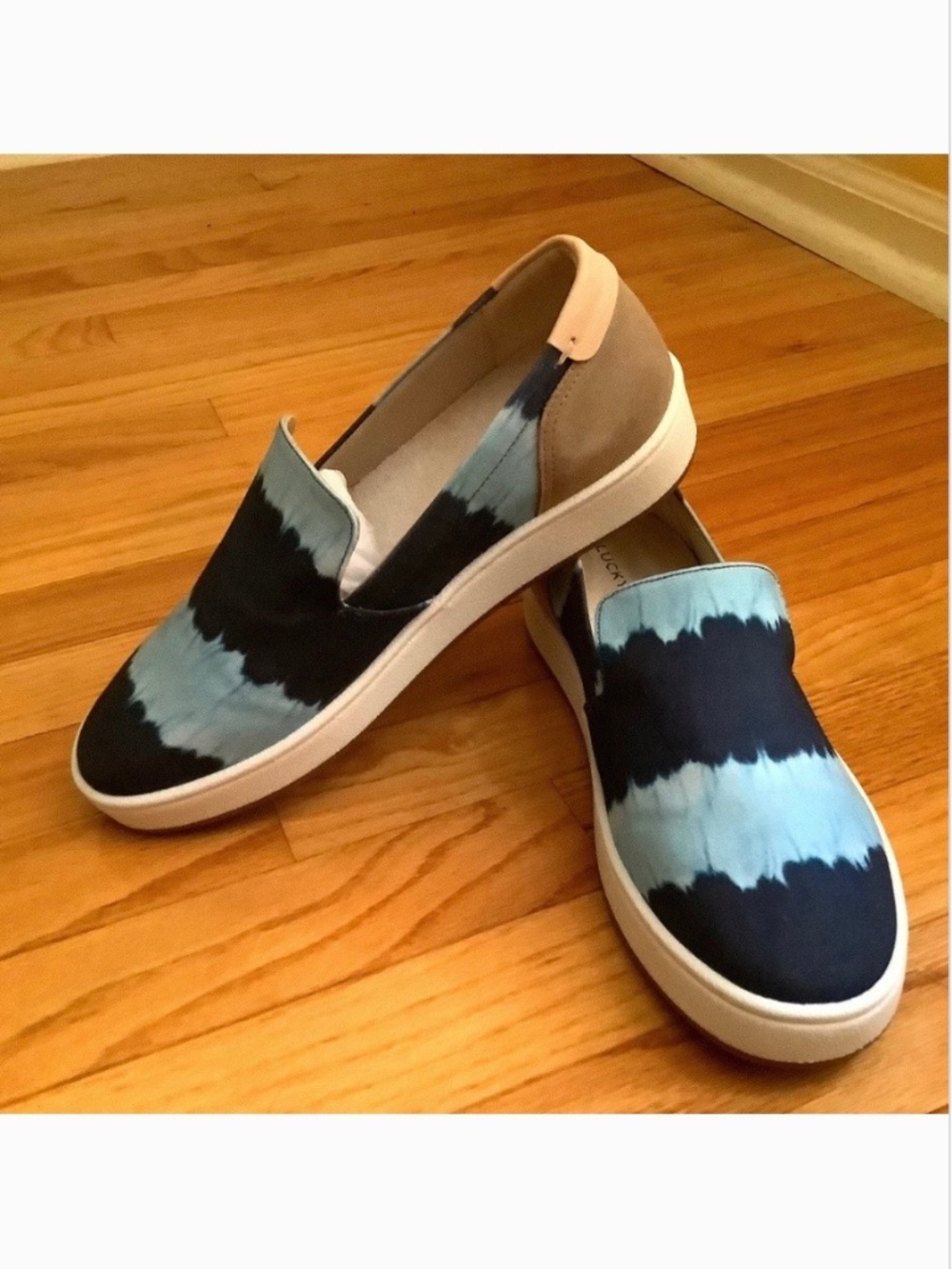 Lucky a brand Hadie Tie Dye Denim Slip On Sneakers SZ 9